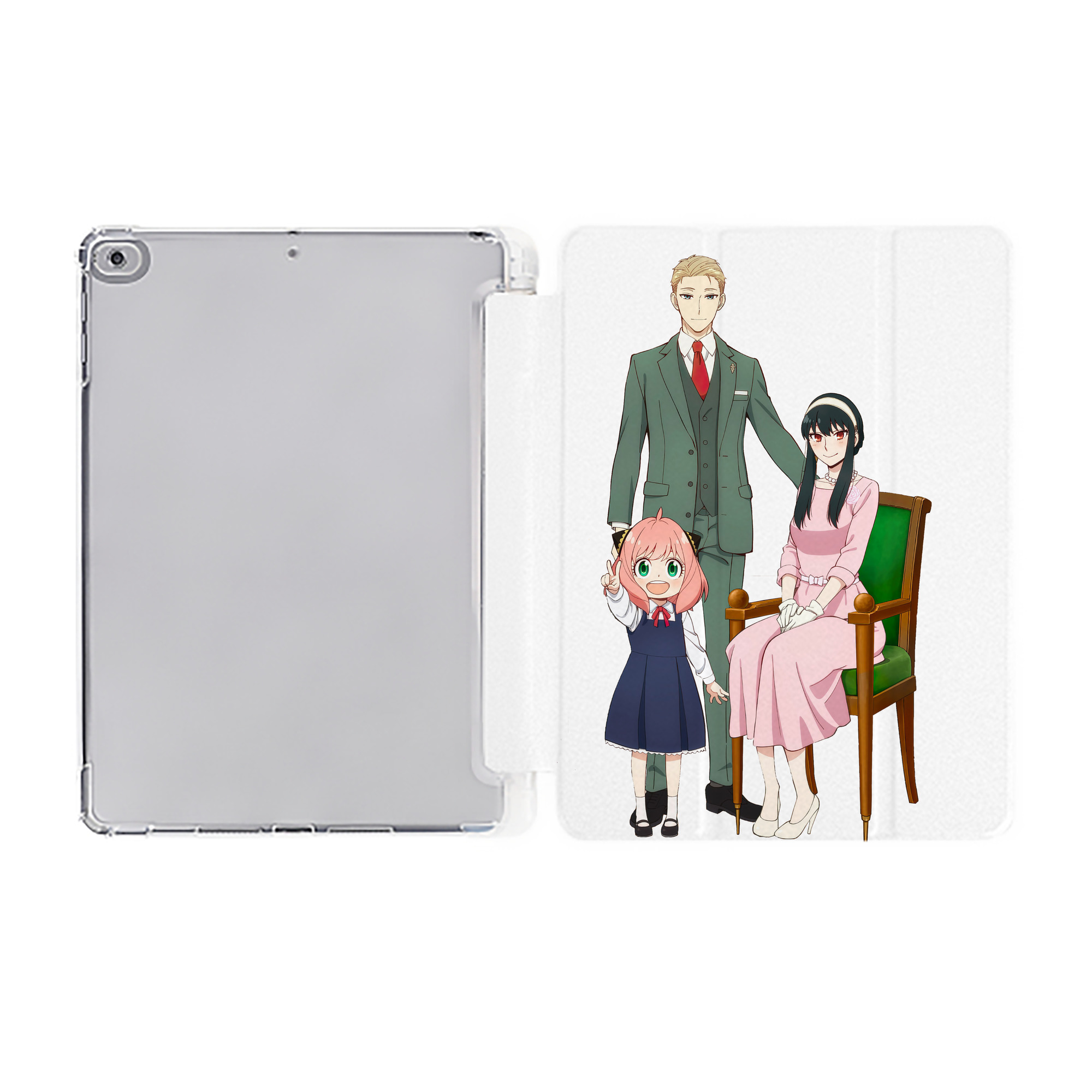 （画像用） SPY×FAMILY间谍家家酒 IPad ケース ペン収納付き 三つ折りスタンド PUレザー×シリコン 対応機種9.5/10.5/10.9インチ